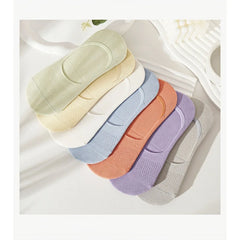 5Pairs Women's summer thin mesh boat socks, shallow mouth sweat breathable anti-odor short socks