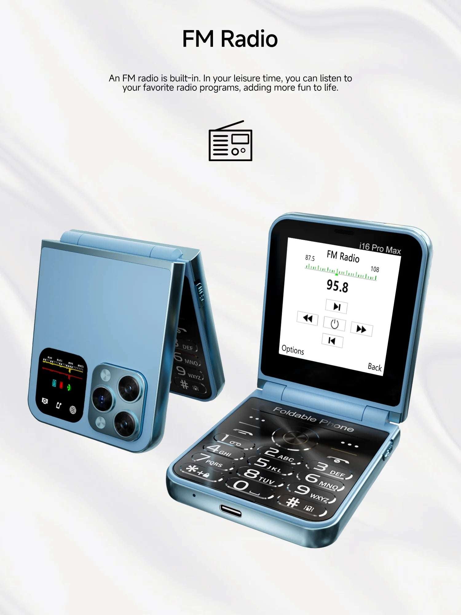 SERVO i16 PRO MAX Flip Mobile Phone 4 SIM Standby Speed Dial Magic Voice Flashlight Call Recording 2G GSM Button Fold Cellphones