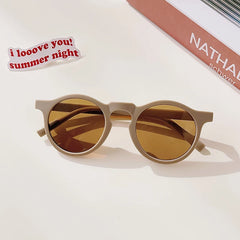 2023 New Kids Cute Checker Panel Color Round UV400 Sunglasses Baby Girls Outdoor Sun Protection Sunglasses Children Sun Glasses
