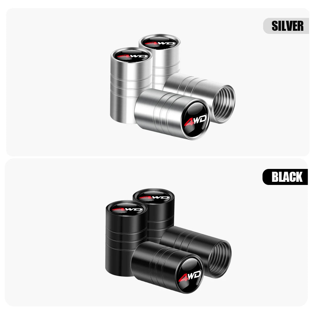 4Pcs Car Styling 3D Metal Wheel Tire Valve Caps Rim Accessories For Toyota RAV4 C-HR Camry Yaris Prius TRD GR Highlander Crown