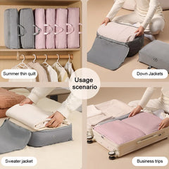 Trendy Down Comforter Storage Bag Moisture-proof Clothing Packing Bag Wardrobe Organizer Save Space Compressible Bag
