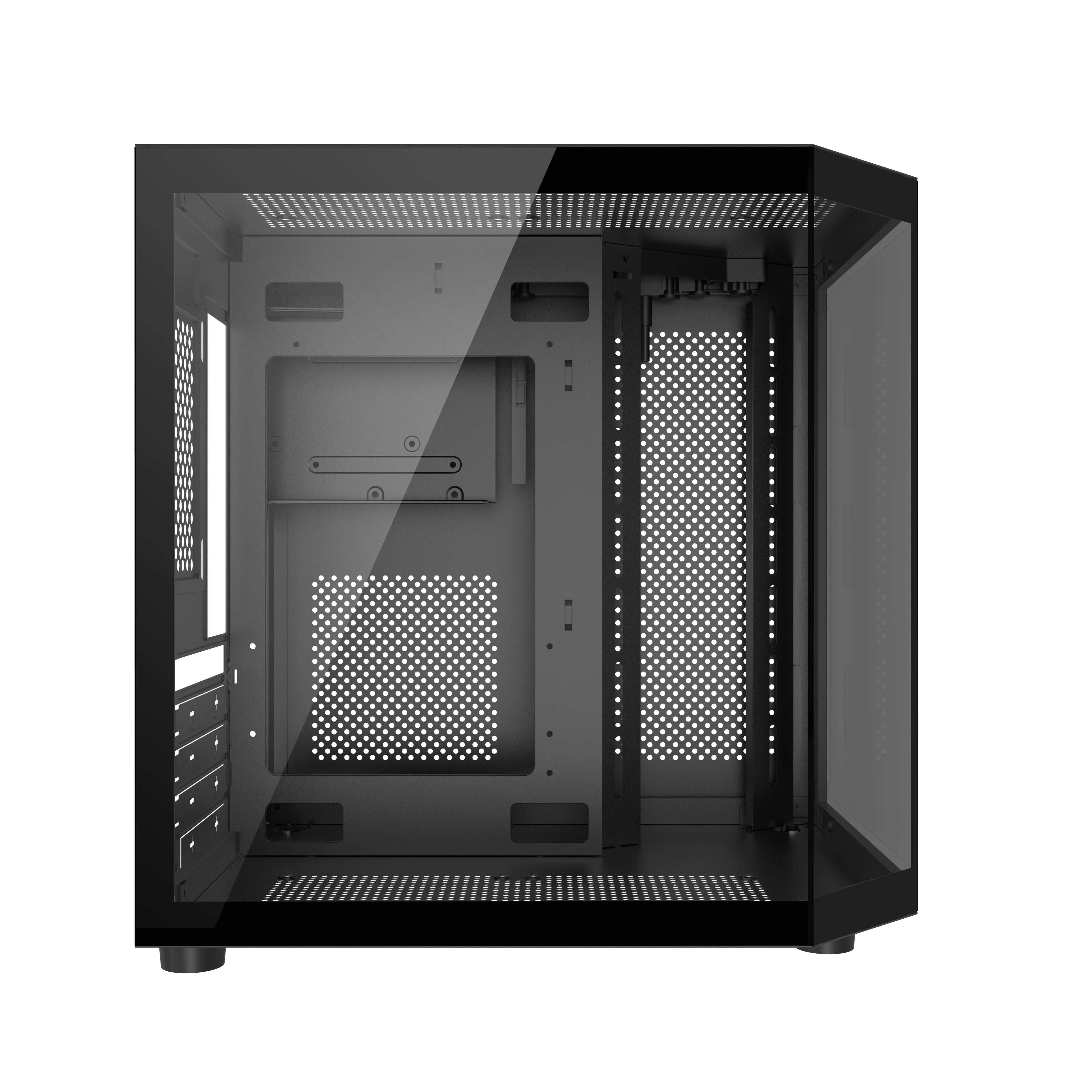 Power Train Star Realm M-ATX Desktop Computer Case Without Pillars Three Sided Glass Panoramic Sea View Room 240 Water Cooling