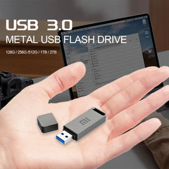 محرك أقراص فلاش USB 3.0 الأصلي من شاومي بسعة 2 تيرابايت وسعة تخزين كبيرة ونقل عالي السرعة وسعة تخزين مقاومة للماء