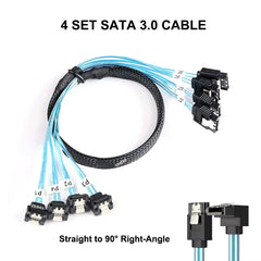 0.5m 1m SATA 3.0 Cable SATA Cable 90-Degree Right-Angle SATA-Data Cable SAS/SATA-12Gbps Cable for Nas Server-Raid SDD HDD CD DV