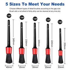 5Pcs Car Cleaning Brush Kit Auto Detail Brushes Dust Brushes For Car Interior Detailing Brush Set Wheel Rims Clean Brush Tools