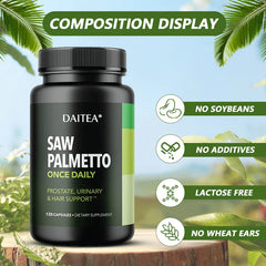 Daitea Saw Palm Capsule Prostate Health Supplement Support Urinary Tract Health Support Bladder Health Promote Hair Growth