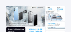 【الإصدار الأول】 هاتف realme Note 60 الذكي، كاميرا 32 ميجابكسل، شاشة 6.74 بوصة، معدل تحديث 90 هرتز، بطارية 5000 مللي أمبير، IP64، شريحة قوية ثماني النواة