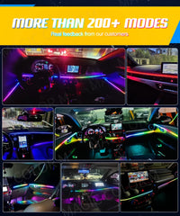 Car Ambient Lights Universal LED Symphony RGB Atmosphere Lamp 64 Colors Acrylic Strip APP Control Remote for Tesla Model 3 Y S X