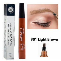 5 Colors 1pc Eyebrow Pen Waterproof 4 Split Tip Eyebrows Pen Eyebrow Tattoo Pen Waterproof Liquid Black Eyebrow Makeup Pencil
