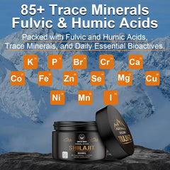 Himalayan Shilajit Resin High Potency for Men & Women| 75 Servings for Energy Boost & Immune Support, 85+ Trace Minerals
