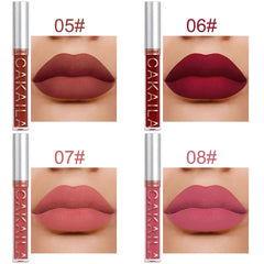 CAKAILA 10pcs/set Nude Lip Gloss Matte Velvet Lipstick Waterproof Long-lasting  Liquid Lipstick Women Moist Lip Tint