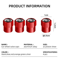 4Pcs/set Alloy Car Tire Valve Stem Air Caps Anti-theft Airtight Cover For Toyota Camry Yaris Hilux Prius Avensis Auris Corolla