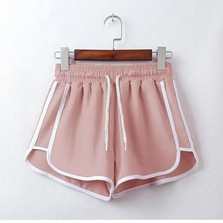 Women yoga Shorts Summer outer wear mid-waist casual loose straight pants lady stylish thin breathable wide leg gym short pants