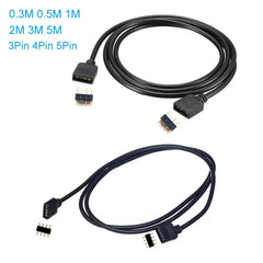 0.3M 0.5M 1M 3M 5M 3Pin 4Pin LED RGB RGBW Male to Male / Female to Female Extension Connector Cable with needles