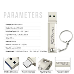 Type C 3 in 1 USB 3.0 Flash Drive 64GB 128GB 256GB pendrive pen drive real capacity usb memory stick for phone and pc