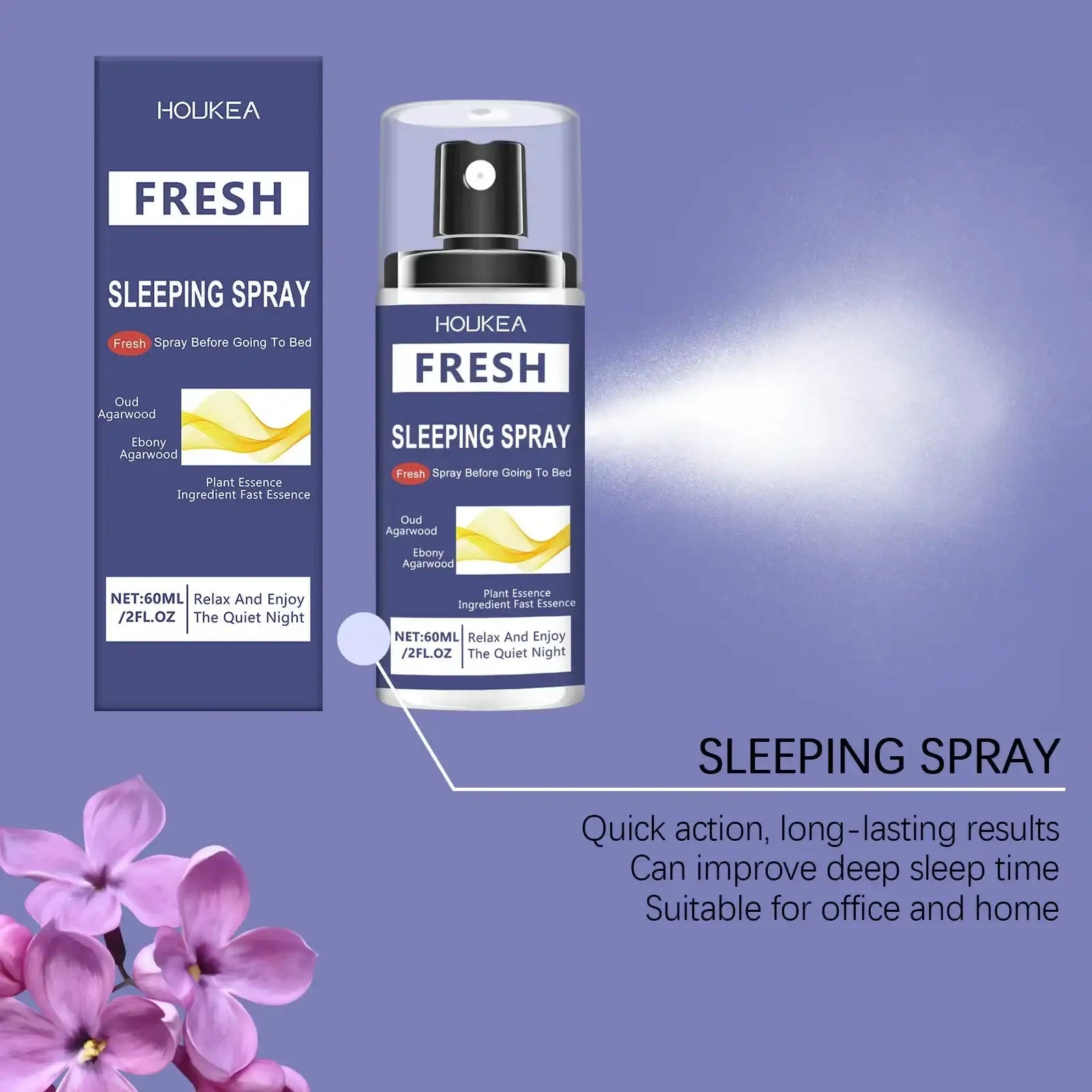 Refreshing Sleep Spray Insomnia Treatment Relieve Anxious Soothe Neurasthenia Fatigue Relax Nourishing Body Sleep Herbal Care