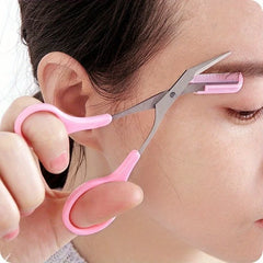 1pc Comb Eyebrow Scissors Professional Precision Eyebrow Trimming Scissors Hair Removal Beauty Tools。