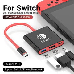 Game Dock 4K HDMI USB 3.0 Hub Adapter USB C Splitter TV Portable Docking Station for Laptops PC iPad MacBook Air Pro