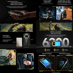 هاتف Ulefone Armor Mini 20 Pro 5G الذكي المتين 4.7 بوصة 64 ميجابكسل كاميرا ليلية 8 جيجابايت + 256 جيجابايت بطارية 6200 مللي أمبير هاتف محمول أندرويد 14 LED NFC