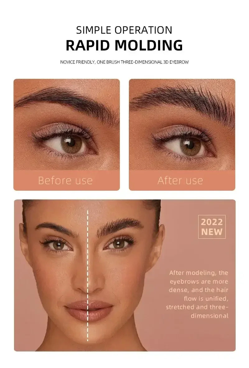Eyebrow Styling Cream – 6 Colors, Clear Gel Wax Tint Brow Lift with Brush - Mumzar