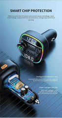 Bluetooth 5.0 FM Transmitter Handsfree Car Radio Modulator MP3 Player With 22.5W USB Super Quick Charge Adapter for Car
