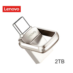 محرك أقراص فلاش USB 3.1 أصلي من لينوفو بسعة 2 تيرابايت معدني U Disk 2 في 1 OTG 1024 جيجابايت 128 جيجابايت 512 جيجابايت 1 تيرابايت للهواتف والحاسوب