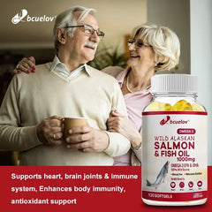 Wild Alaskan Salmon Oil - Pure Fish Omega 3 EPA DHA Fatty Acids - Supports Joint Function, Brain, Eye, Immune and Heart Health