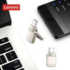 محرك أقراص فلاش USB 3.1 أصلي من لينوفو بسعة 2 تيرابايت معدني U Disk 2 في 1 OTG 1024 جيجابايت 128 جيجابايت 512 جيجابايت 1 تيرابايت للهواتف والحاسوب