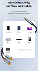 كابل صوت Toocki RCA مقاس 3.5 مم ذكر إلى كابل مكبر صوت 2RCA مقسم ذكر سلك AUX 2 RCA مقبس لصندوق التلفزيون ومكبر الصوت ومشغل DVD سلك