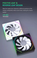 مروحة هيكل الكمبيوتر UPSIREN UF-1 PRISM 4 PRO 12 سم ARGB 4 Pin PWM مروحة تبريد هادئة 12 فولت حجم هواء كبير 45.2 CFM / 600-1500 دورة في الدقيقة
