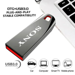 محرك أقراص فلاش USB 3.0 أصلي من سوني بسعة 2 تيرابايت، محرك أقراص محمول معدني عالي السرعة بسعة 1 تيرابايت و32 جيجابايت، محرك أقراص USB محمول مقاوم للماء