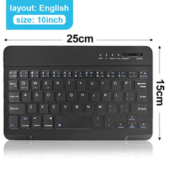 7/10inch Bluetooth Keyboard Wireless Keyboard Bluetooth Mini English Russian Keyboard Rechargeable For ipad Phone Tablet