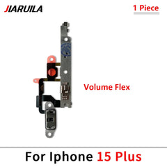 كابل مرن لتشغيل وإيقاف التشغيل لهاتف iPhone 13 14 15 Pro Max Plus Mini مع زر جانبي لرفع الصوت وأسفل وشريط مفاتيح مع كابل مرن معدني