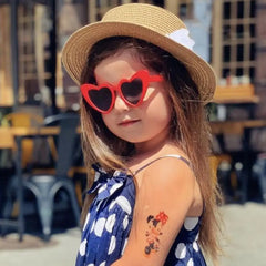 Kids Heart Sunglasses Cartoon Eyewear Vintage Heart-Shaped for Boys Girls 3-9 Years Toddler Sunglasses Outdoor Children Glasses
