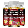 Vitamin B Complex Supplement - B1, B2, B3, B5, B6, B7, B8, B9, B12 with Vitamin C, Choline, Inositol - Energy, Brain & Heart - Mumzar