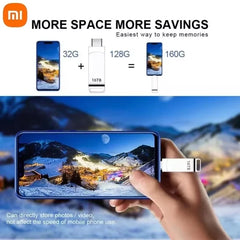 Xiaomi 16TB Flash Drive USB 3.2 High Speed USB Transfer Type-c 2-In-1 8TB 16TB OTG Pendrive Waterproof Flash Disk For Computer