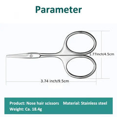 أداة إزالة شعر الأنف الاحترافية الدقيقة المصنوعة من الفولاذ المقاوم للصدأ ومقص شعر الأنف