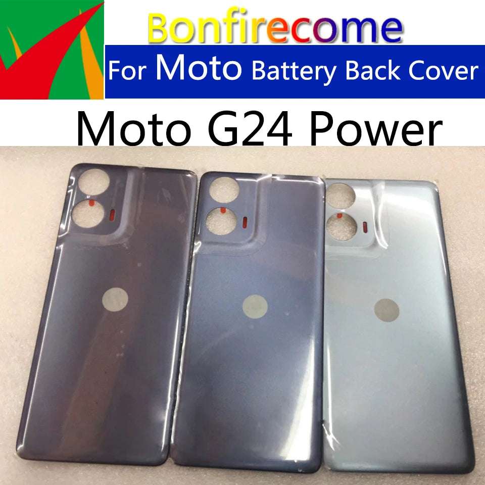 For Motorola Moto G24 XT2423-1 Battery Back Cover For G24 Power Housing Case Rear Door Replacement