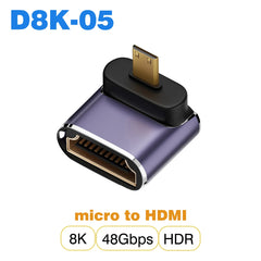 محول كابل HDMI 2.1 من UGOURD، محول من mini micro hdmi إلى HDMI 2.1 بسرعة 48 جيجابت في الثانية، 8K60HZ، 4K120HZ، لأجهزة العرض عالية الدقة، PS4، PS5، الكمبيوتر المحمول، الكمبيوتر الشخصي