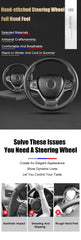 Car Steering Wheel Cover Needles And Braid Thread Artificial Leather Car Covers Suite 3 Color DIY Texture Soft Auto Accessories