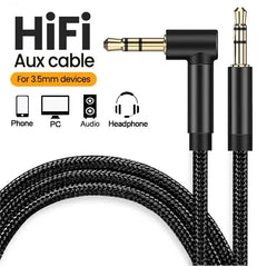 3.5mm Jack Audio Cable 90 Degree Elbow Male to Male Speaker Aux Wire For Samsung Xiaomi MP3/4 Video Car Headphone Adapter Cord