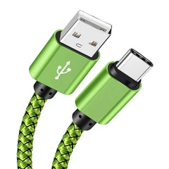كابل شحن USB A إلى Type C 2A شاحن سريع كابل بيانات من النايلون 1 متر 2 متر 3 متر لأجهزة iPhone وAndroid وHuawei وSamsung TypeC