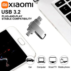 Xiaomi 16TB USB3.2 Flash Drive Metal High-Speed Pen Drive 8TB 4TB Waterproof Type-C USB Pen Drive For Computer Storage Devices