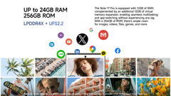 Ulefone Note 17 Pro Smartphone 6.78" 120HZ AMOLED Curved Display 24GB+256GB  108MP Camera 5050mAh Global Version
