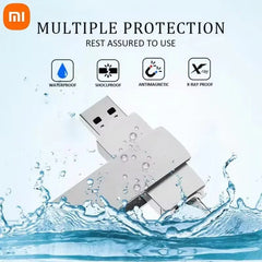 محرك أقراص فلاش USB 3.2 من شاومي بسعة 16 تيرابايت، بطاقة ذاكرة معدنية عالية السرعة، محرك أقراص فلاش، محرك أقراص فلاش، عصا مقاومة للماء