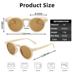 2023 New Children Round Solid Frosted Sunglasses Kids Outdoor Sun Protection Acrylic UV400 Glasses Boys Girls Polarized Glasses