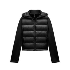 2024 Winter New Arrival TRAF Women's Lightweight Warm Down Jacket with Long Sleeves and Zippered Hooded Sports Coat 4391742