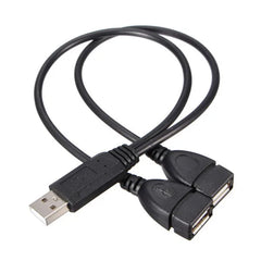 High Quality USB 2.0 Cable USB Double Splitter Adapter Cable One To Two Female To USB 2 Male Power Extension Cable