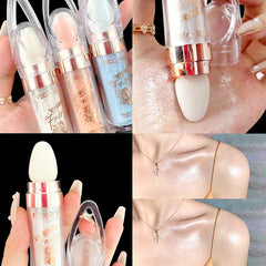 Glitter Shimmer Contour Shading Illuminator for Women Face Body Makeup Highlighter Powder White Moonlight