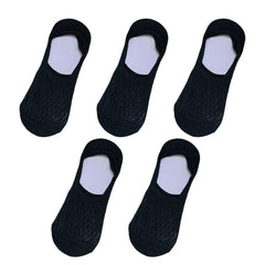 5Pairs Women Invisible Boat Mesh Socks Summer Silicone Non-slip Breathable Comfortable Mesh Sock Low Cut Female Ultra-thin Sox